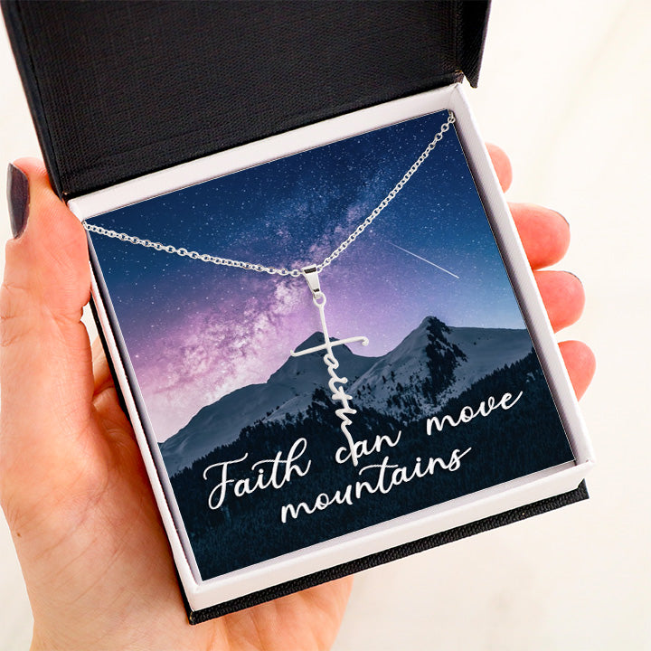 Can Move Mountains Faith Cross Necklace– Clean Apparel