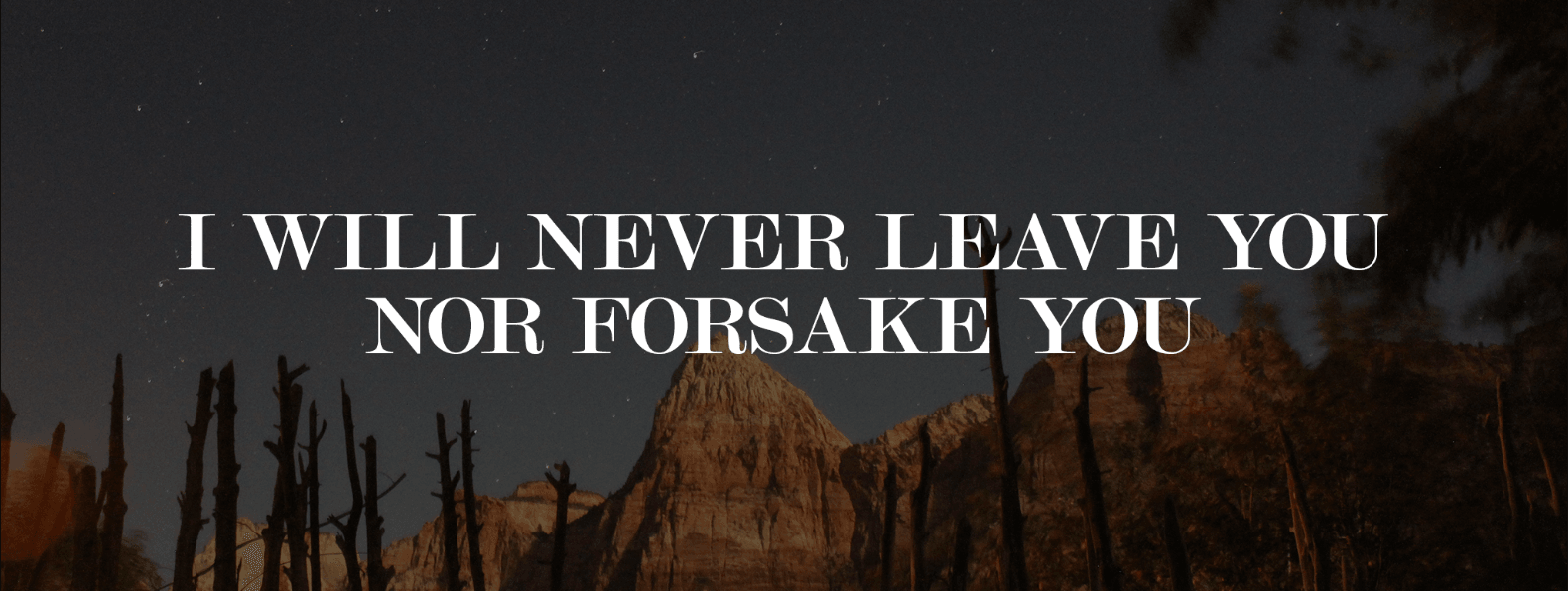 For He Will Never Forsake Us