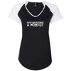 Never Underestimate A Mom Ladies Colorblock V-Neck Tee - Clean Apparel