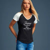 Hot Mess Ladies Colorblock V-Neck Tee - Clean Apparel