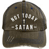 Distressed Trucker Cap- Not Today Satan