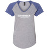 Stronger Than Yesterday Ladies Colorblock V-Neck Tee - Clean Apparel