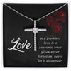 Love is - CZ Cross Necklace