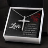 Love is - CZ Cross Necklace